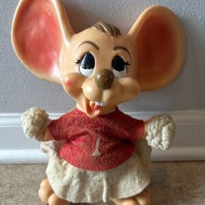 Vintage 1970 Roy Des Of Fla Topo Gigio Cheerleader Rubber Mouse Bank